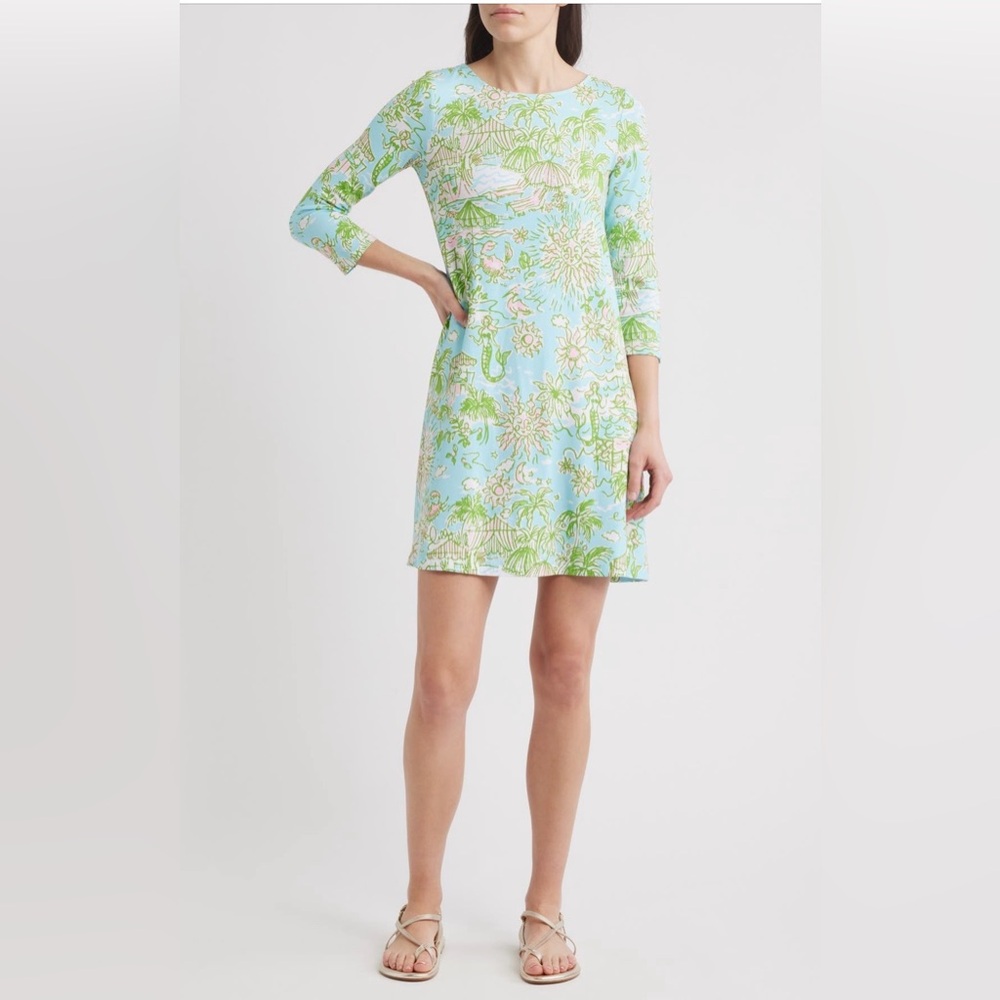 🌴 NWT Lilly Pulitzer Ophelia Swing Dress in the Freshwater Blue Sunbathers Bliss
